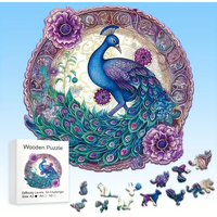 Peacock Wooden Puzzle for Adults Kids, Uniquely Irregular Animal Shaped Jigsaw Puzzles Wooden Toys, Christmas Gift Home Decor