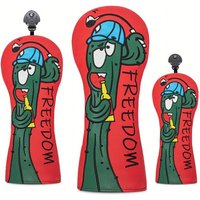 1pc/3pcs Golf Club Head Cover - Red and Green Golf Cover, Swing Pattern Design, Protective Cover, Fashionable and Durable