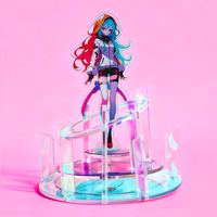 Acrylic Rotatable Stand Laser-Engraved with Colorful Cool Cartoon Anime Celebrity Portraits for Cult Design