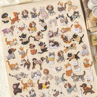 20Pcs Cute Fuzzy Embroidery Pet Stickers Irregular Die Cut Decals Kawaii Animal Handaccount Decor Stickers For Diary Craft
