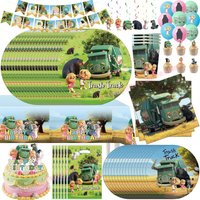 Hank Trash Truck Birthday Party Supplies Tableware Kit Plate Balloon Cake Topper Gift Bag for Baby Shower Decoration Party Favor