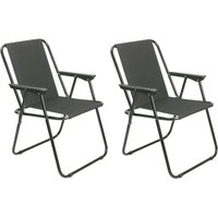 2X Outdoor Deck Chair Garden Patio Folding Camping Picnic Beach BBQ Party Outdoor Black Chair 2 Black Chair