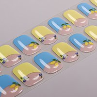 22Tips Summer Fruits Flowers Gel Nail Strips French Long-Lasting Baking-Free Gel UV Nail Stickers DIY Manicure Decoration