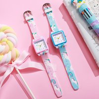 Cute Fantasy Cartoon Rainbow Pony Unicorn Quartz Watch Colorful Fashion Trend for Christmas Halloween Gift