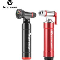 AliExpress West Biking WEST BIKING CO2 Bicycle Pump Aluminum Alloy Bike Tire Inflator One-click Fast Inflation Pump No CO2 Cylinder Cycling Accessories