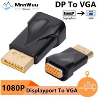 DP to VGA Adapter 1080P DisplayPort Male to VGA Female Converter Adapter For Projector HDTV TV HDVD Laptop DP TO VGA For PC