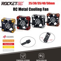 ROCKET-RC 25/30/35/40/50mm Metal Cooling Fan V2 32000/28000/21000/16000/10000RPM for 1/8 1/10 1/12 RC Car 540/550/3650 Motor ESC