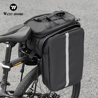 WEST BIKING Hard Shell Large Capacity Expandable Bicycle Rear Seat Bag Cycling Trunk MTB Road Bike Pannier Rear Rack Bag