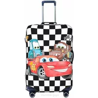 Stylish Car Printed Luggage Cover High Elasticity Fits 18-32 Inch Suitcases Dust Resistant Washable Anti-Scratch Travel Cover