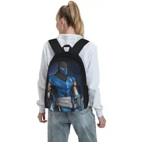 Mortal Kombat Sub-Zero Backpacks Boys Girls Bookbag Students School Bags Cartoon Kids Rucksack Travel Rucksack Shoulder Bag
