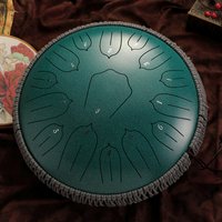 Hluru Glucophone 13 Inch 15 Notes Steel Tongue Drum Key D Ethereal Drum Yoga Meditation Musical Instrument