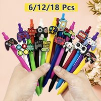 6/12/18 Pcs Fun Ballpoint Pens, Game Controller Theme Retractable Pens, Student Adult Emotional Support Gift For Back To School