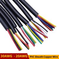 Kabel z osłoną 30 28 26 24 22 20 18 AWG miedź cynowana 2 3 4 5 6 7 8 10 żyłowy przewód elektroniczny audio do oświetlenia LED samochodowego