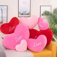 New Heart Shape Heart Plush Pillow Valentines Day Home Decorative Soft Pillow Red Color Pink Color Stuffed Pillow