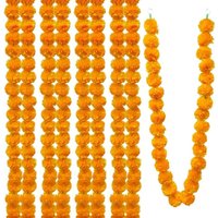 150CM Artificial Marigold Wreath Home Room Decor Dining Table Party Artificial Flower Decoration Wedding Decor Diwali Accessory