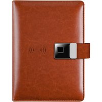 Fingerprint Lock Leather Smart Notepad with Calculator Record Notes Phone Wireless Charging for Student Designer Business Man