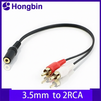 Universal 3.5mm Jack Stereo Audio Cable Female to 2RCA Male Socket AUX Y Adapter for DVD Amplifiers Headphone 3.5mm AUX Cable