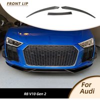 Car Front Bumper Lip Chin Spoiler For Audi R8 V10 Gen 2 2016-2018 Car Front Racing Body Kits Guard Lip Splitters Carbon Fiber