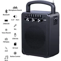 Portable Bluetooth Speaker Karaoke FM Radio Bass Boombox Waterproof Outdoor USB Speakers Support AUX Music Subwoofer Loudspeaker