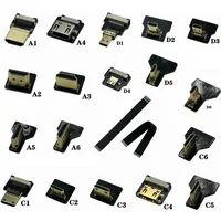 Ribbon FPV HDMI-Compatible Connector Flexible Flat Cable Raspberry Pi 4 Micro HDMI To HDMI/Mini HDMI Female 90 Degree FFC 20pin