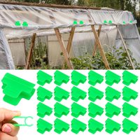 50Pcs Greenhouse Clamps for 11mm PVC Pipe Greenhouse Hoops Garden Support Frame Grow Tunnel Plant Support Plant Cover Fixing