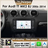 Hizpo 7'' CarPlay Android Auto Intelligentes Autoradio für Audi TT MK2 8J 2006-2014 Auto-Multimedia-Player GPS 4G DSP 2Din Stereo