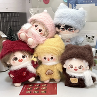 10cm Plush Winter Doll Clothes Set Furry Sweater Hat Scarf for 10cm Idol Star Doll Lovely Doll Outfit Gifts for Girls Fans