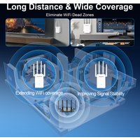 WONLINK 1200Mbps WiFi Repeater Long Range 5Ghz De Sinal Wifi Extenders Amplifier Signal Booster Antenna Repeator UK Plug Repetid