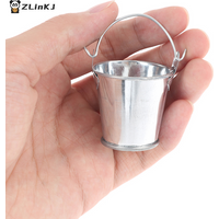 ▶1Pcs Mini Iron Bucket Model Miniature Dollhouse Decorations Children Beach Small Bucket Toy