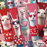 32pcs,sweet heart cute alpaca themed bookmarks, ideal for teachers, readers, and book lovers, perfect birthday and New Year gift