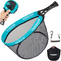 Folding Fly Fishing Landing Net Keepnet Portable Rubber Handle Landing Nets For Outdoor Stream Fishing Mesh Net Fishing Tools