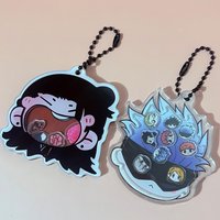 Anime JJK Gojo & Geto Acrylic Shaker Keychain Shakeable Anime Pendant Backpack Keyring Cosplay Accesseries For Fans