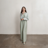 Autumn Women Cotton Linen Shirt and Dress Set Fashion Print with Pocket Top Quality Dress Collection Elegant Lady 2 Piece Set