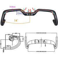 AliExpress kocevlo 2025 New Gravel 14 Degrees Carbon Fiber Bicycle Handle T1000 Bike Handlebar Ultra Light 34 36 38 40 42 44cm Drop Handlebar