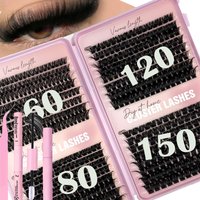 32row60-150P personal eyelash cluster D curl 3D intelligent DIY eyelash extension natural eyelash book glue set