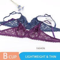 New Ultrathin Push Up Lace Bras for Women Big Size Steel Ring Gathering Transparent Floral Fashion Sexy Lady Underwear Summer