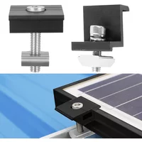 1Pc Solar Panel Bracket Aluminum Alloy Mounting Fixing Clamp End Clamp/Middle Clamp Mounting 30mm/35mm Black Solar System