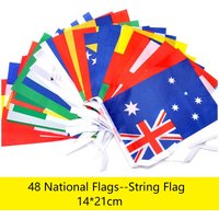 2026 World Banner 48 National String Flags for Theme Party Sports Events Bars School Decor