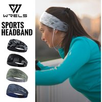 WRELS Headbands for Men Women Sports Sweatband Moisture Wicking Breathable Elastic Hairband Running Yoga Fitness Head Band