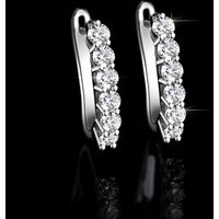 PT950 platinum D color VVS1 diamond earrings, 18K gold moissanite earrings, gift for girlfriend