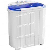 Mini double bucket washing machine household small double cylinder semi-automatic washing and drying with steel bucket