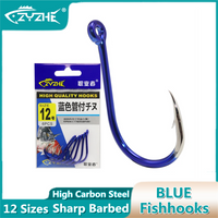 ZYZHE Fishing Hooks 12 Sizes High Carbon Steel Sharp Offset Hook Point Universal Circle Saltwater Freshwater CHINU Hooks