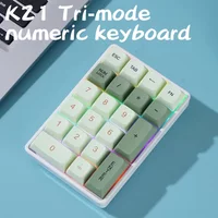 FREEWOLF K21 Wireless Numric Keypad Mechanical Hot-Swap Bluetooth Tri-mode Connection,ATTACK SHARK 21Key Mini Keypad for Finance