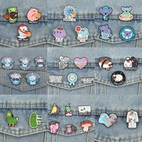 2-6pcs/set Funny Puns Enamel Pins Wordplay Brooch Dill Soap Whale Cell Koala Sheep Badges Medical Coat Bear Skull Doctor Jewelry