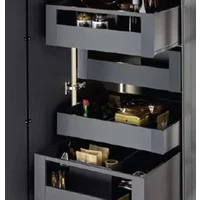Wholesale Custom High Quality Kitchen Cabinet Cupboard Storage Tall Larder Unit Pull Out Wire Baskets for Pantry Iron Modern