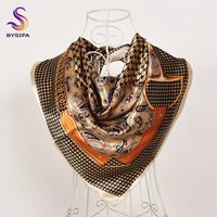 BYSIFA| New Plaid Silk Scarf Hijab 2022 Fall Winter Fashion Ladies Plaisley Big Square Scarves Elegant Brand Headscarves Foulard