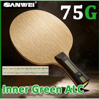2026 SANWEI 75G Inner Green ALC Table Tennis Blade 5 Ply Wood 2 Carbon Ping Pong Racket Professional Allround Ping Pong Paddle