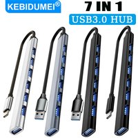 KEBIDUMEI USB 3.0 HUB 7Port Type C Docking Station Splitter High Speed Data Transfer Expander OTG Adapter for Macbook Pro Laptop