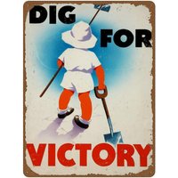 graman Dig for Victory Vintage Classic British WW2 Propaganda Poster Novelty Tin Sign Metal Wall Funny Man Cave Cool Wal
