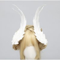Black Devil Wings Cosplay Accessories Lolita Anime Angel Wing Feather Embroidery Headdress Halloween Party Costumes Hair Props